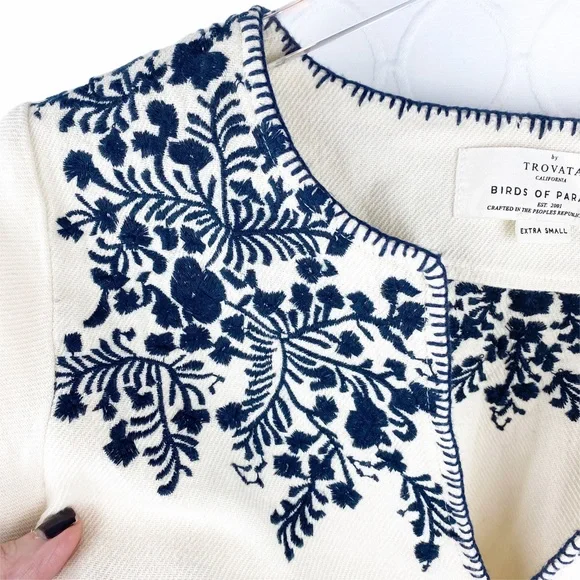 Anthropologie TROVATA Birds of Paradise Nina Linen Shift Dress XS - Picture 9 of 11